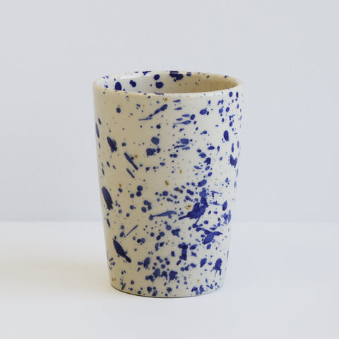 Tall Cup (Blue Splash) - Bornholms Keramikfabrik