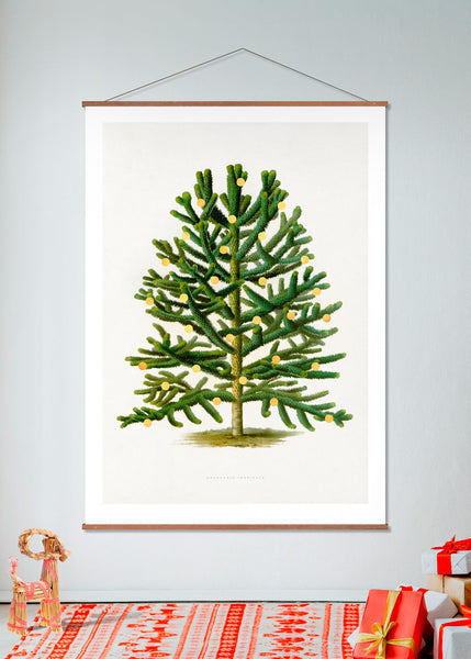 Gold Dots Christmas Tree Canvas Print hanging frame - Stoltzestudio