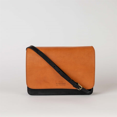 Audrey Classic Leather (Black and Cognac) - O My Bag