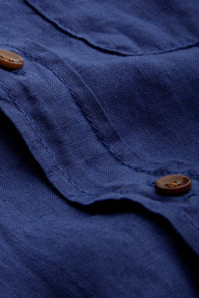 Enda Linen Pocket Shirt (Blue) - Kings of Indigo
