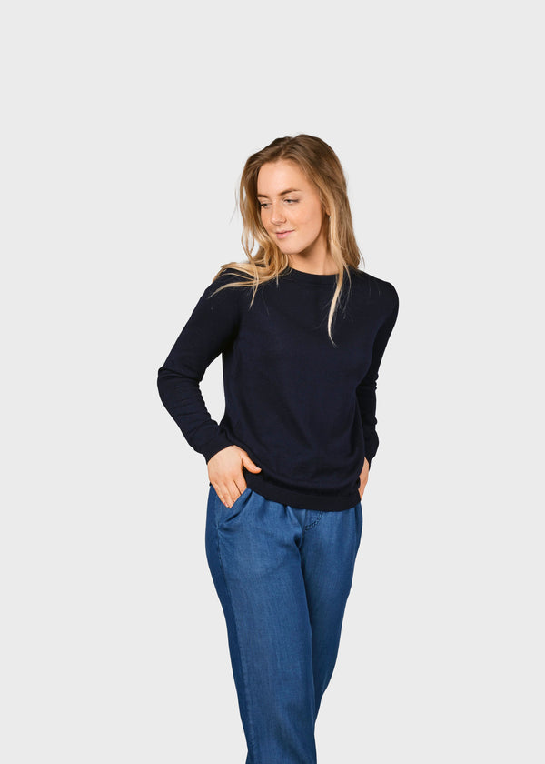 Womens Basic Merino Knit (Navy) - Klitmøller Collective