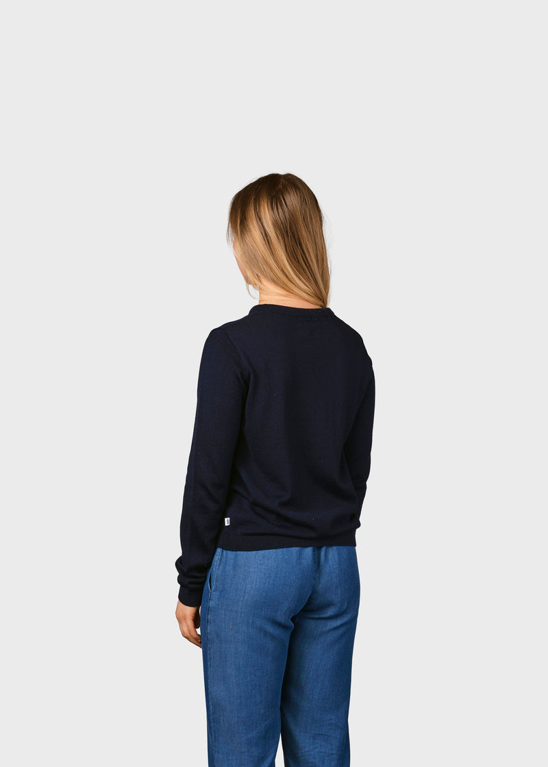 Womens Basic Merino Knit (Navy) - Klitmøller Collective