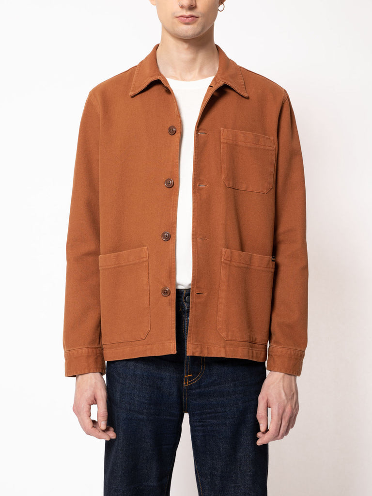 Barney Worker Jacket (Burnt Orange) - Nudie Jeans