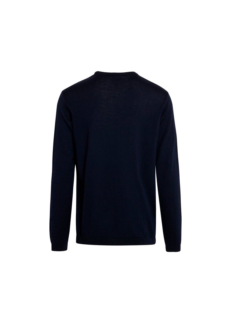 Mens Basic Merino Knit (Navy) - Klitmøller Collective