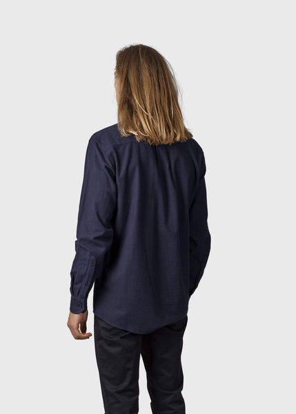 Benjamin Flannel Shirt (Navy/Navy Buttons) - Klitmøller Collective