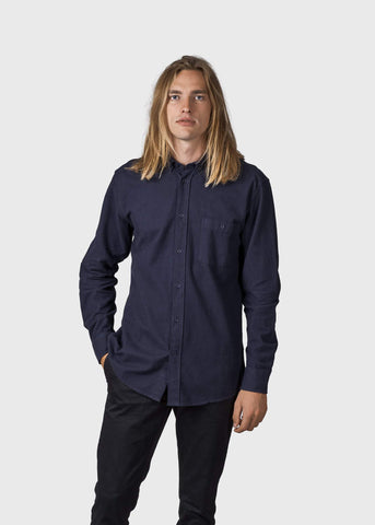 Benjamin Flannel Shirt (Navy/Navy Buttons) - Klitmøller Collective