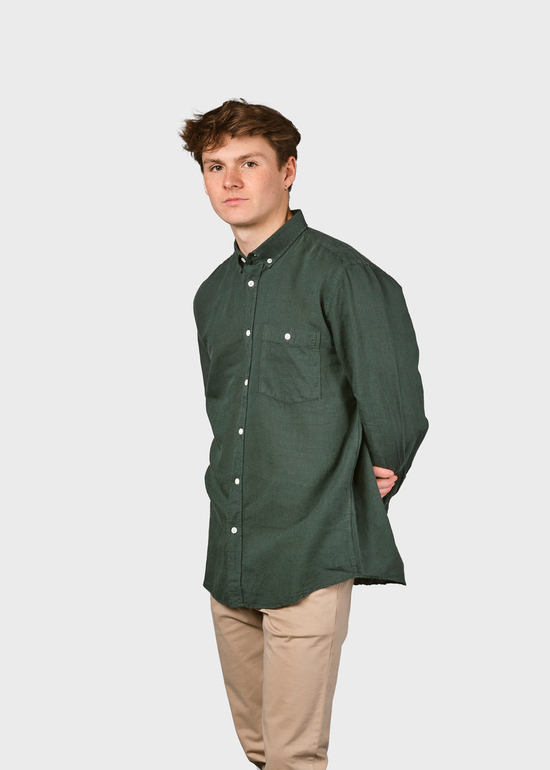 Benjamin Linen Shirt (Olive) - Klitmøller Collective