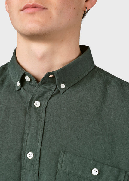 Benjamin Linen Shirt (Olive) - Klitmøller Collective