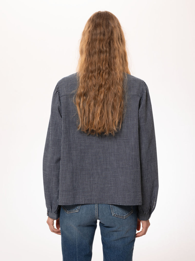 Edith Check Blouse (Indigo) - Nudie Jeans