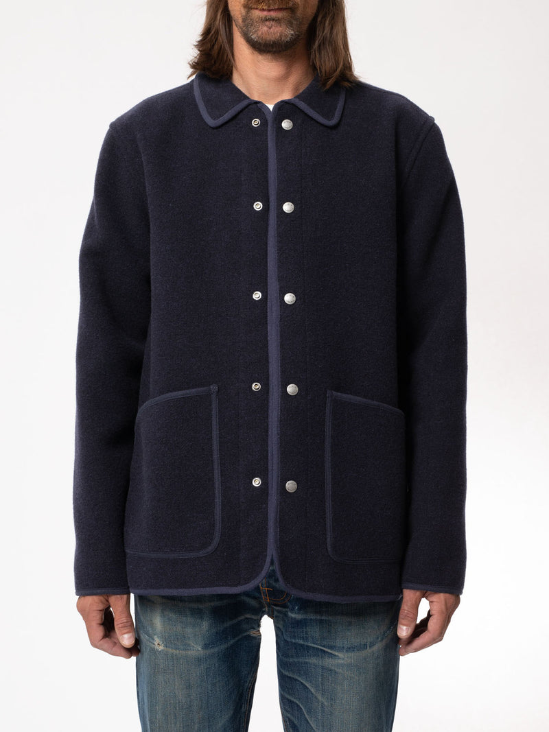 Fred Cloth Jacket (Navy) - Nudie Jeans