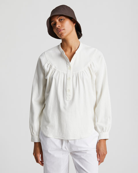 Olivia Cotton Shirt (Ecru) - Gai+Lisva