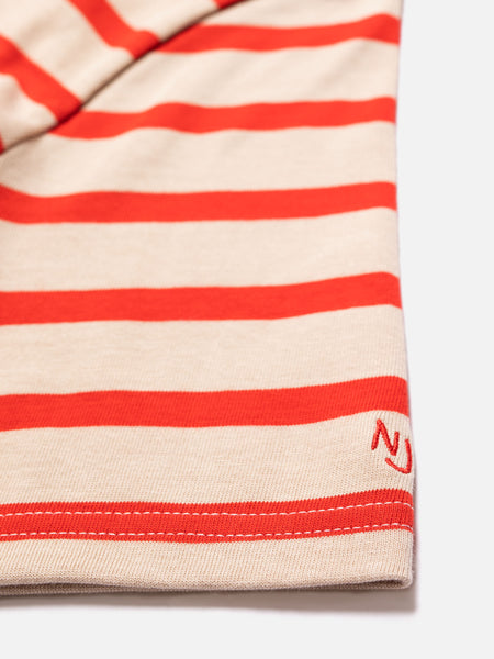 Joni Breton Stripe (Off White/Red) - Nudie Jeans