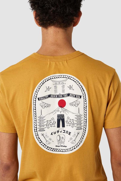 Darius T-shirt (Ochre Japan Barrel) - Kings of Indigo