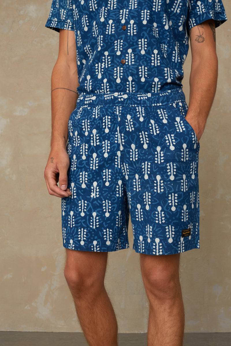 Bidatsu Shorts Woodblock (Indigo Dye) - Kings of Indigo