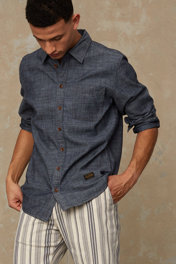 Enda Pocket Shirt (Chambray) - Kings of Indigo