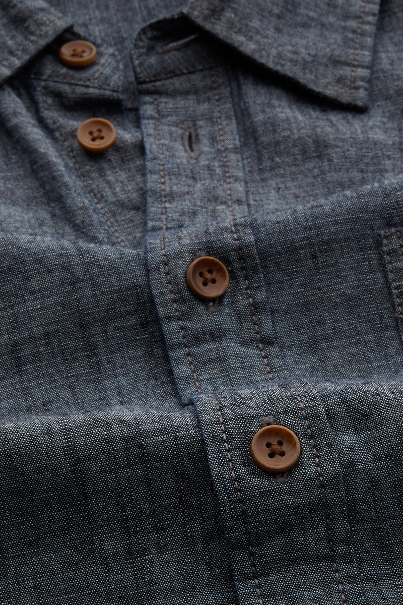 Enda Pocket Shirt (Chambray) - Kings of Indigo