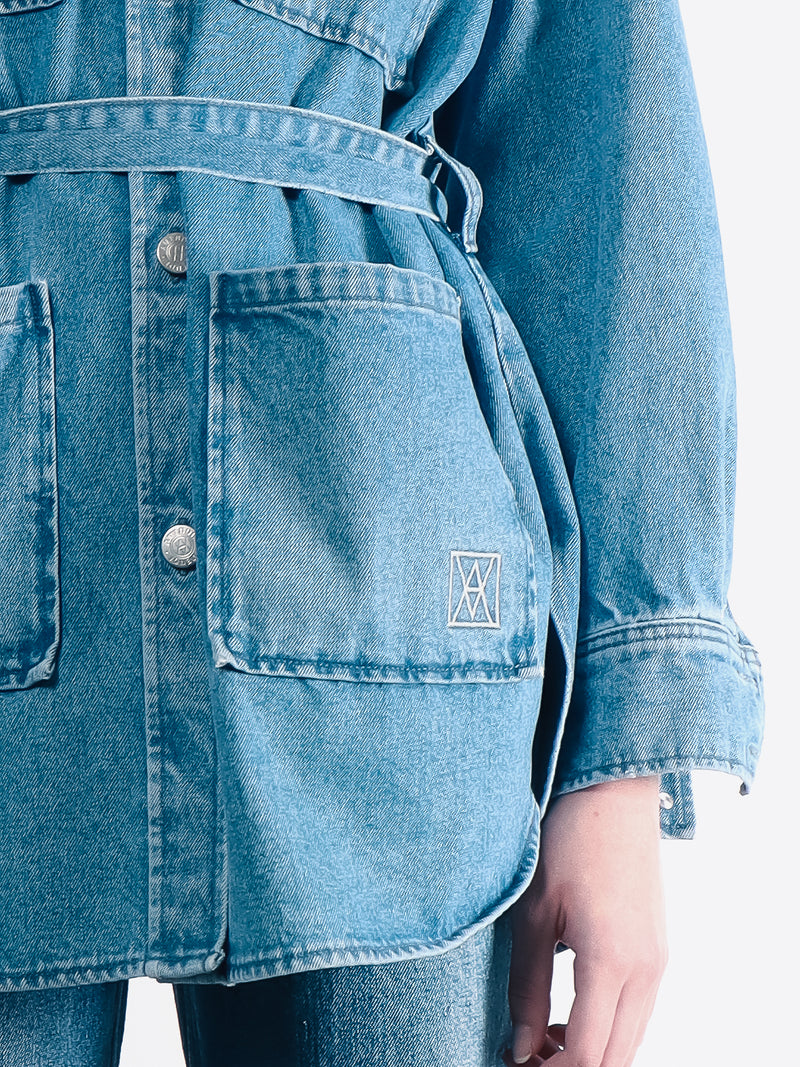 Isa Oversized Denim Jacket (Crushed Blue) - Amendi