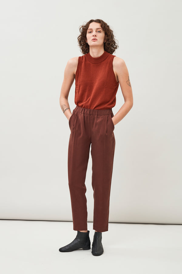 Jira Elastic Waist Tencel Pants (Hickory Brown) - Maska