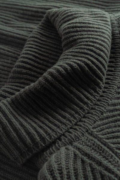 Della Roll Neck Rib Sweater (Dark Green) - Maska