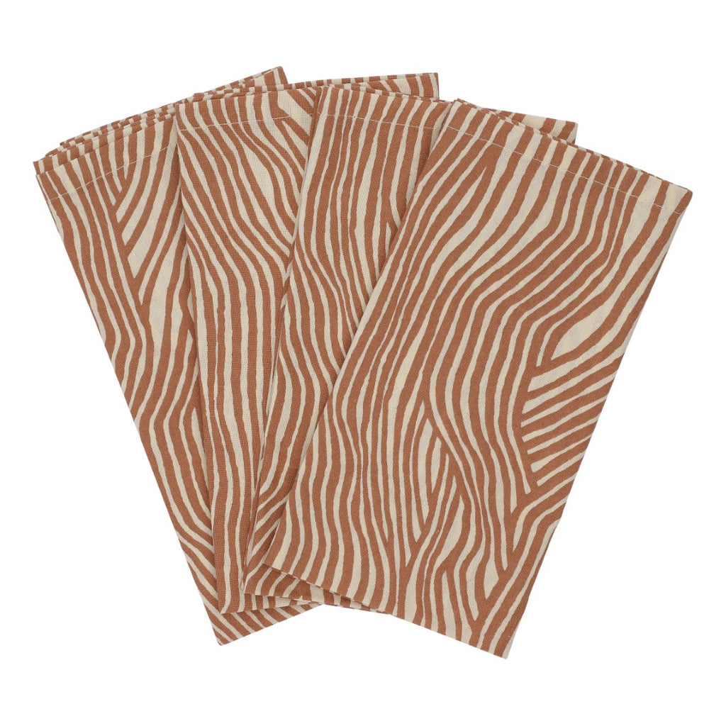 Textile Napkins 4 pack (Terracotta Wave) - Haps Nordic