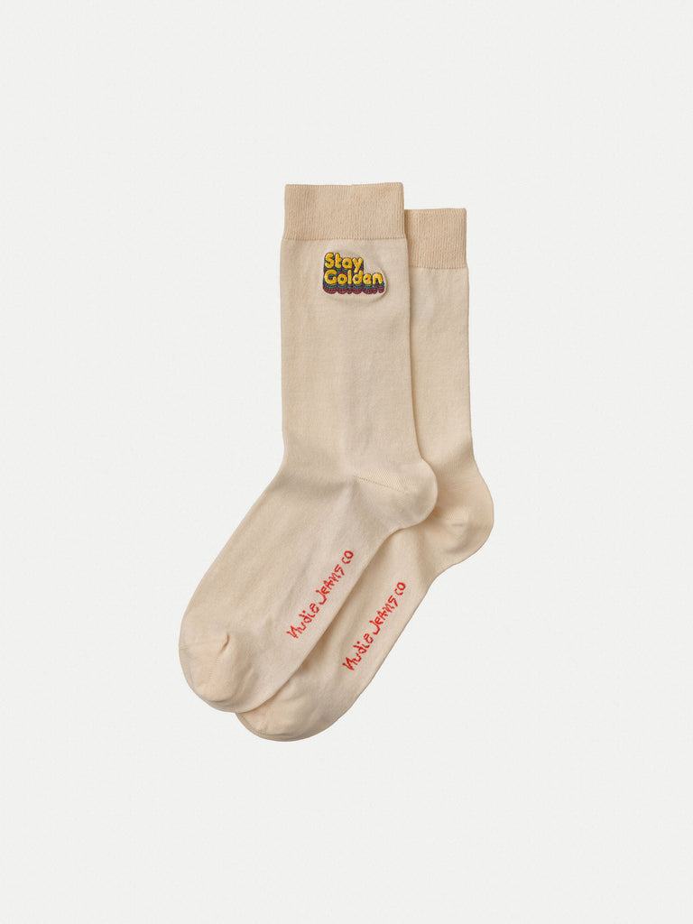 Olsson Stay Golden Socks (Cream) - Nudie Jeans