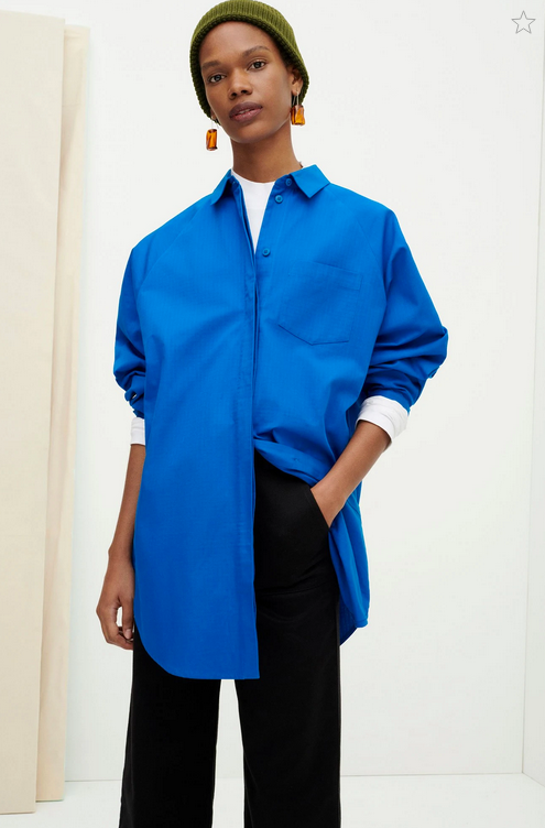 Oversized Shirt (Sea Blue) - Kowtow