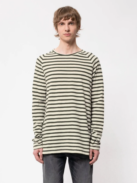 Otto Breton Stripe (W43/Egg White) - Nudie Jeans