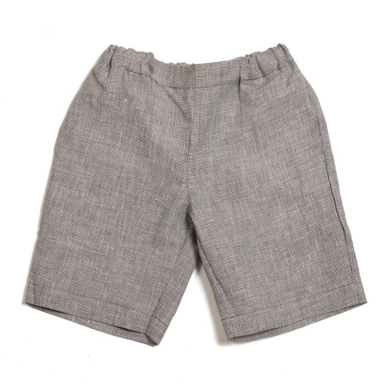 Emil Shorts (Blue Denim / Checked Linen) - As We Grow