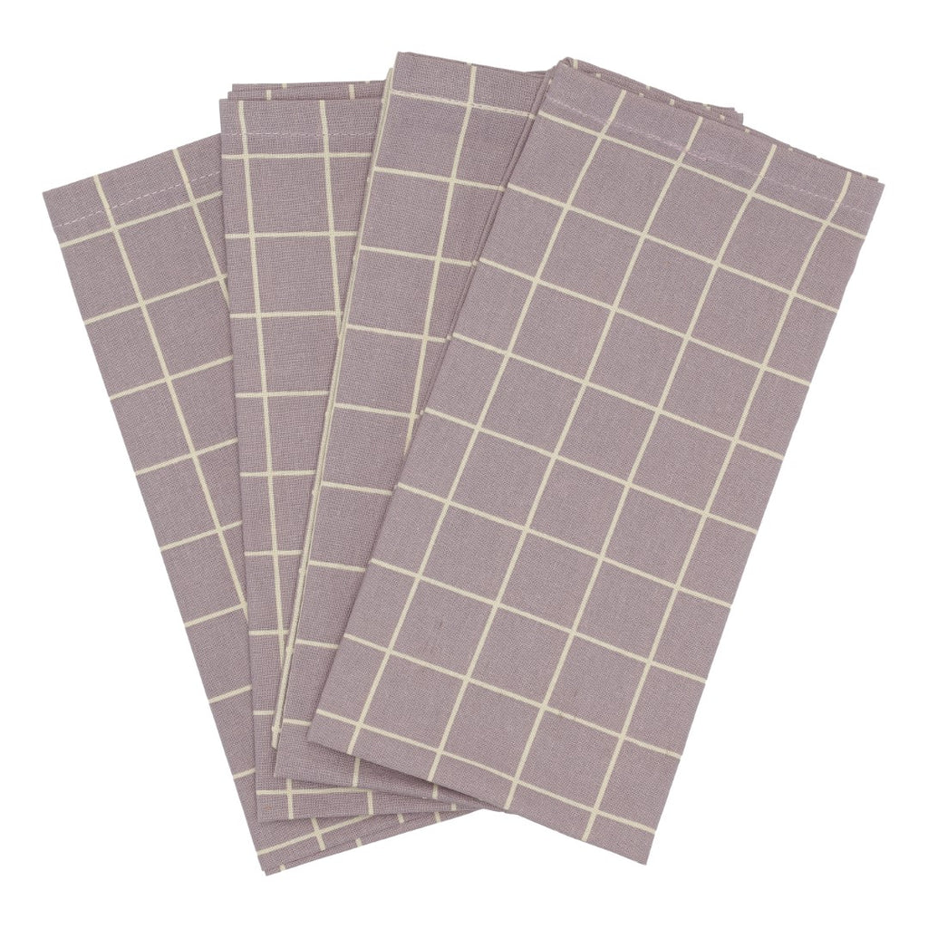Textile Napkins 4 pack (Lavender Check) - Haps Nordic