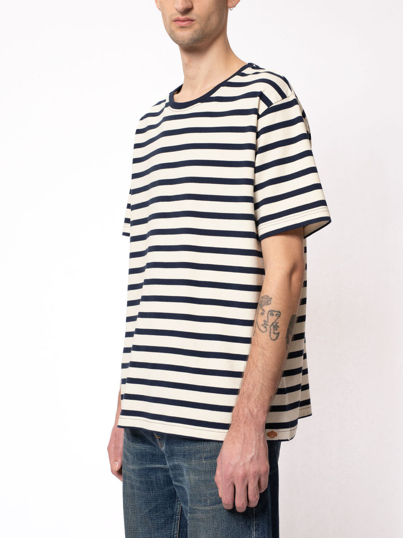 Uno Breton Stripe (Off White/Navy) - Nudie Jeans