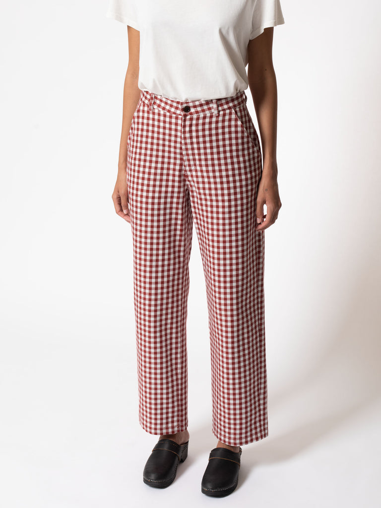 Buy Tokyo Talkies Women Red  Black Regular Fit Checked Parallel Trousers   Trousers for Women 10336569  Myntra