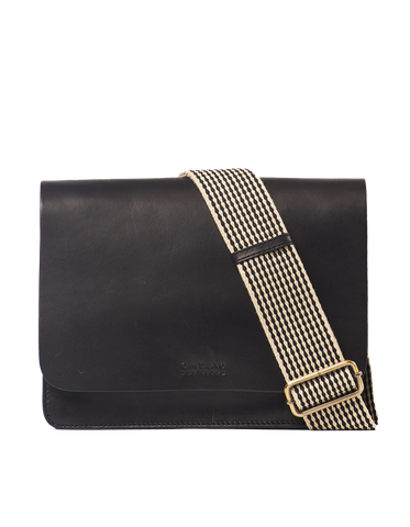 Audrey Classic Leather (Black) Checkered Strap - O MY BAG