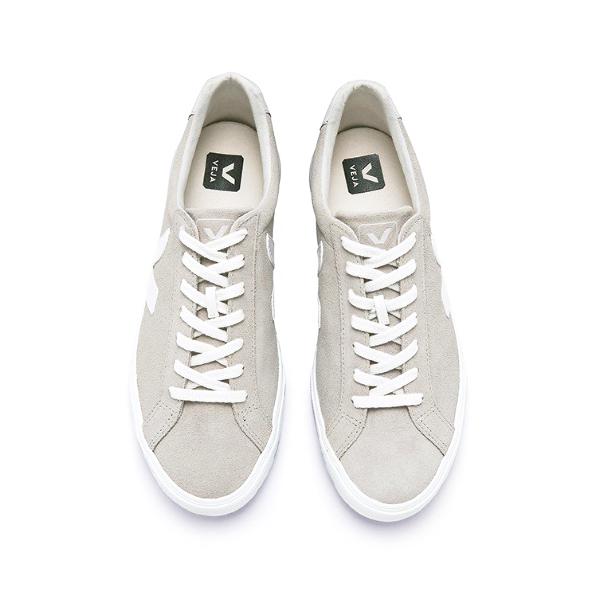 Esplar Low Logo Suede Natural White - VEJA Shoes