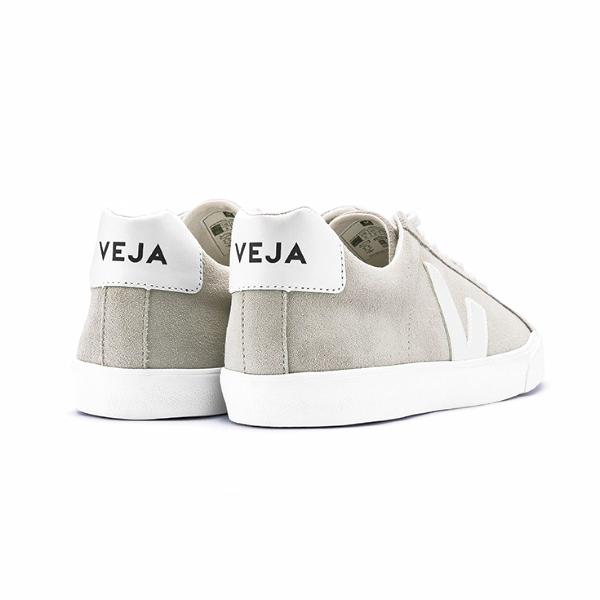 Esplar Low Logo Suede Natural White - VEJA Shoes