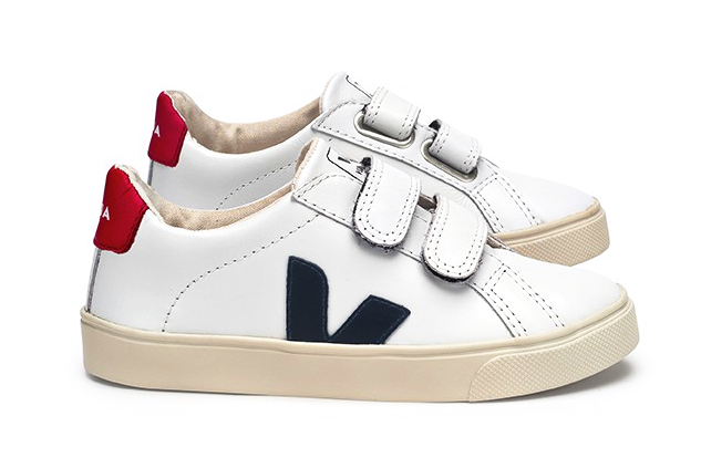 Esplar Junior Leather White Velcro Nautico - VEJA Shoes