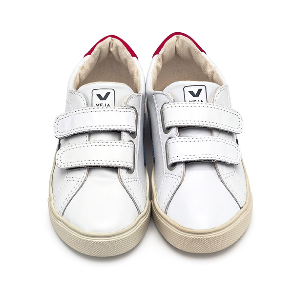 Esplar Junior Leather White Velcro Nautico - VEJA Shoes