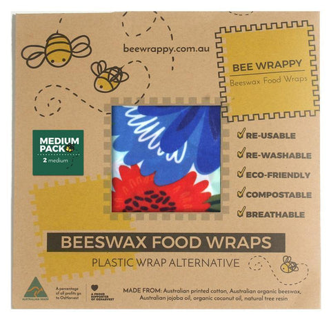 Bee Happy Beeswax Food Wraps (2 x Medium) - Nature Team