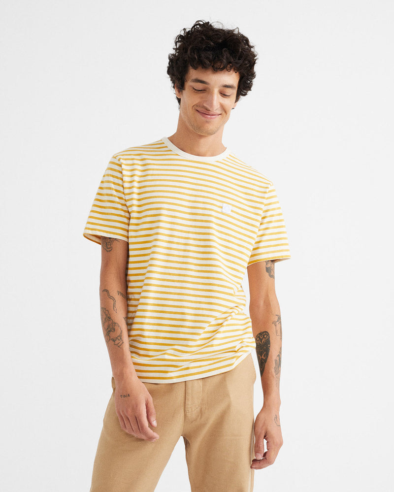 Stripes T-Shirt Men (Mustard) - Thinking MU