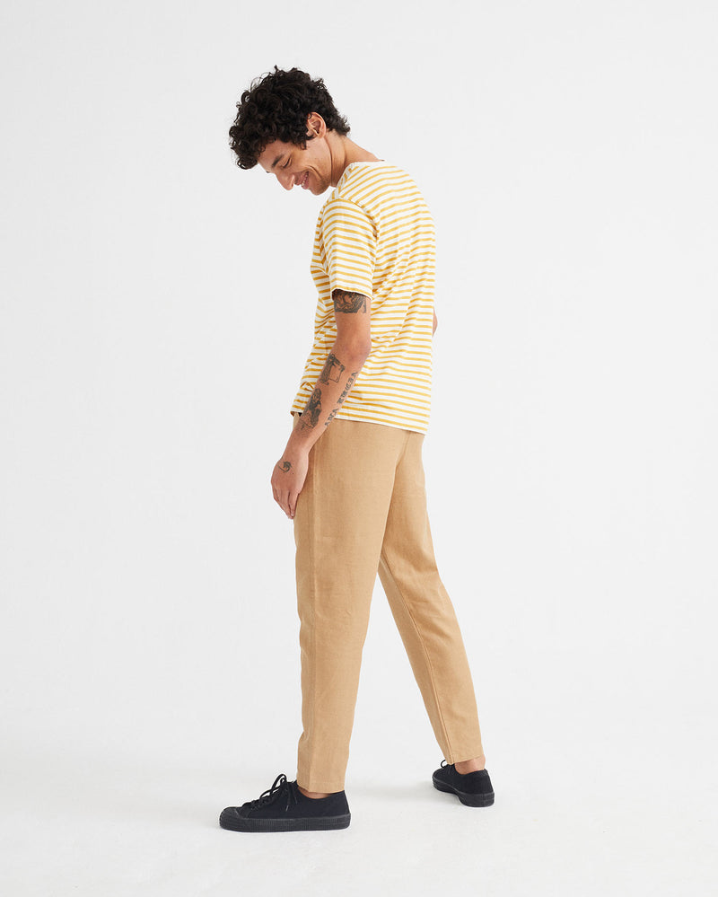 Stripes T-Shirt Men (Mustard) - Thinking MU