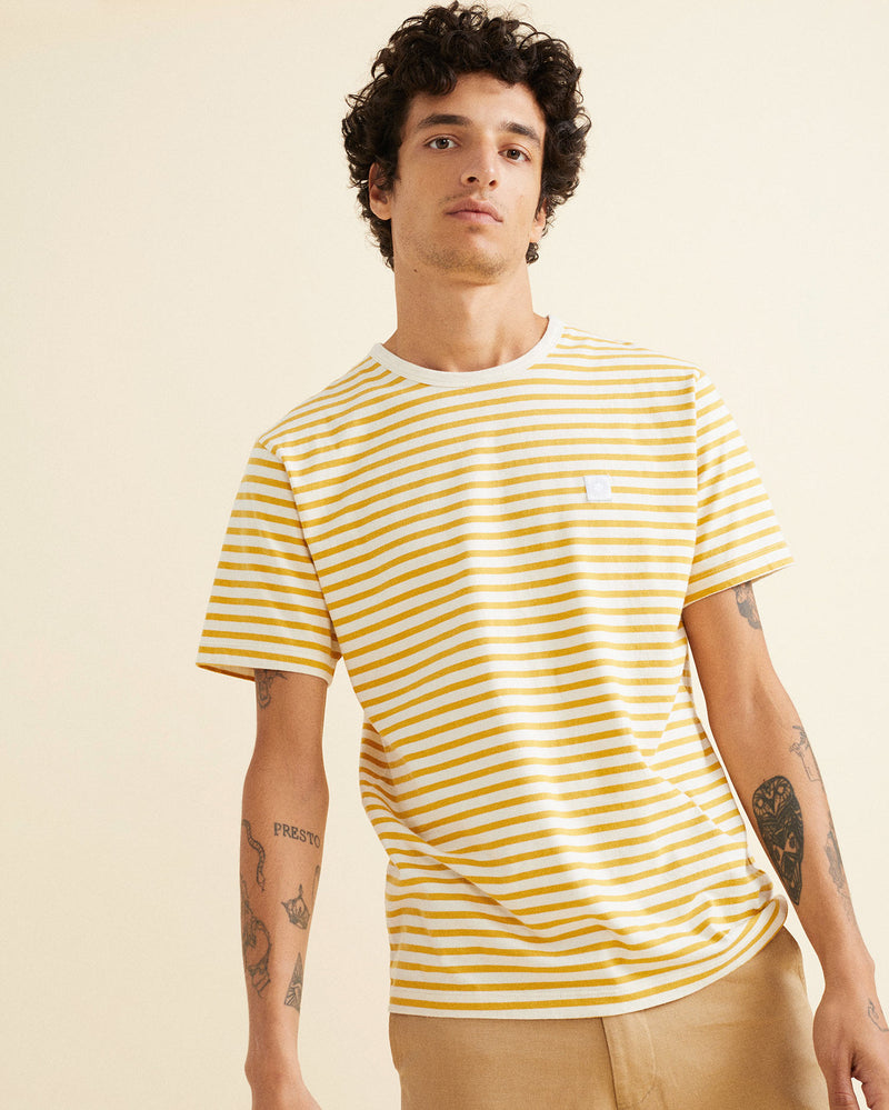 Stripes T-Shirt Men (Mustard) - Thinking MU