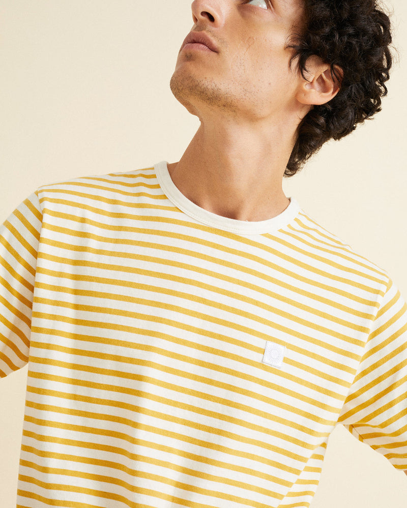 Stripes T-Shirt Men (Mustard) - Thinking MU