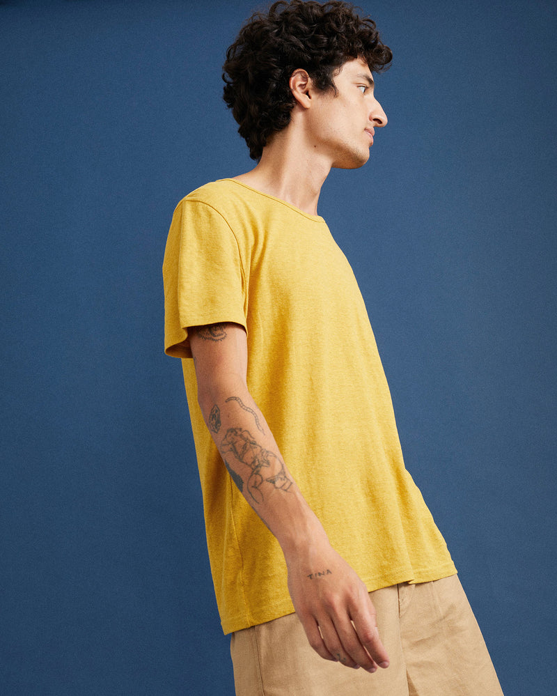 Basic Hemp T-Shirt (Mustard) - Thinking MU