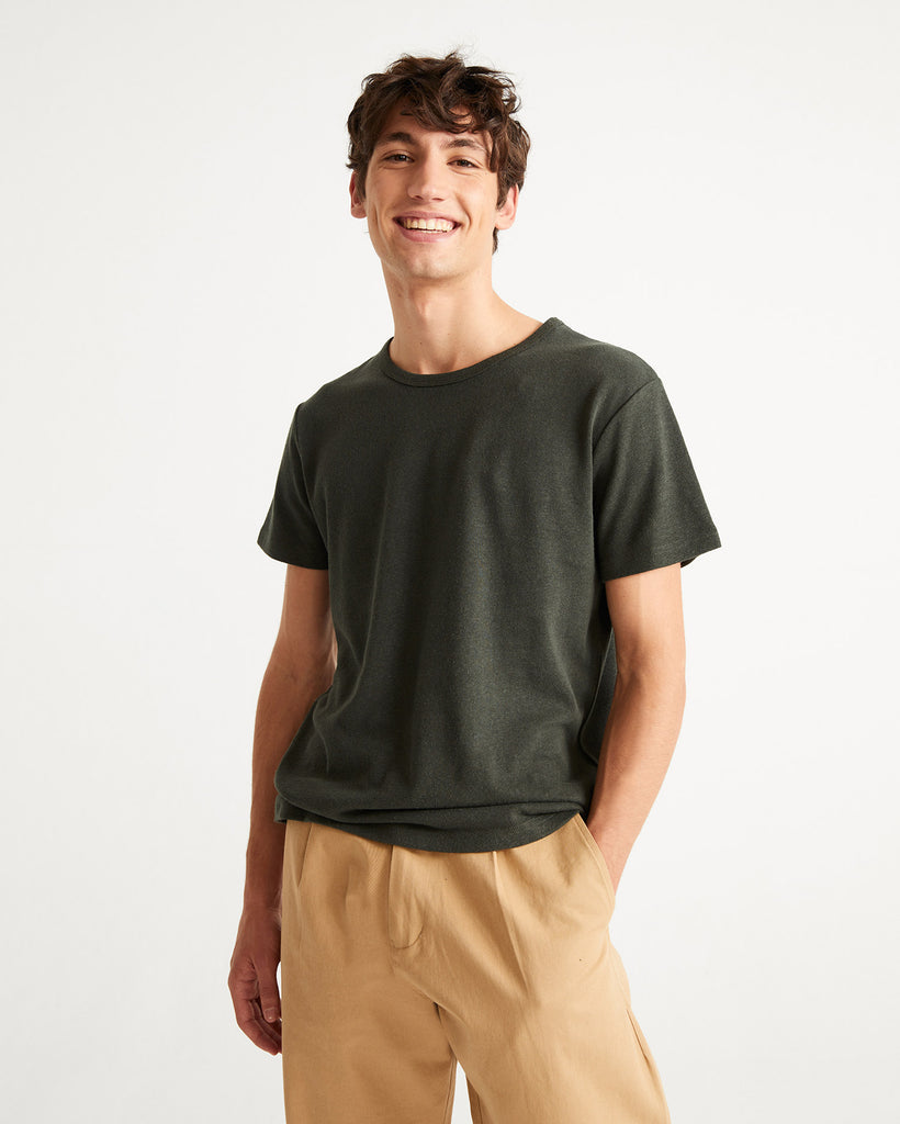 Basic Hemp T-shirt (Dark Green) - Thinking MU