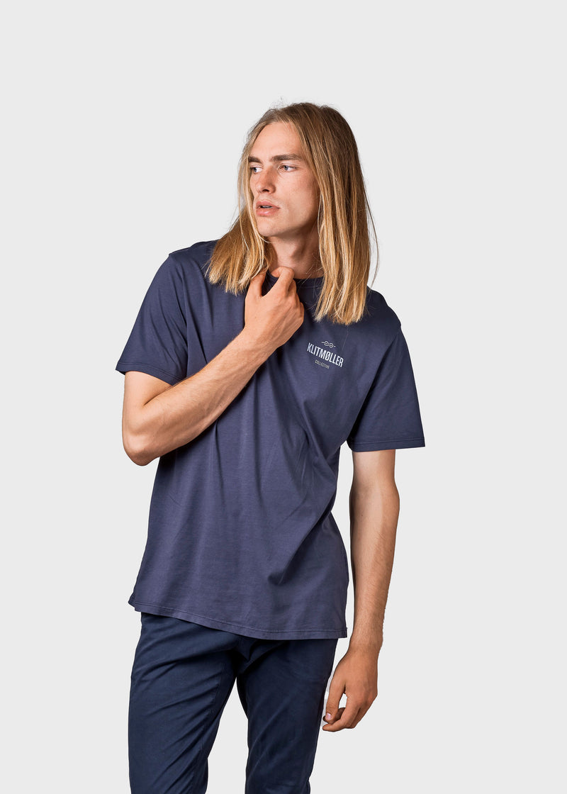 Mens small logo tee (Navy) - Klitmøller Collective