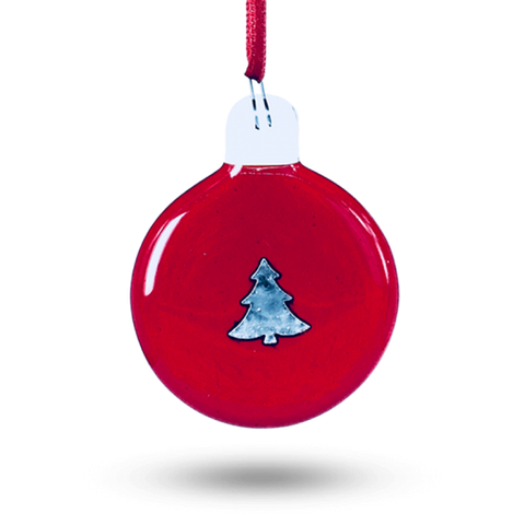 Rød Julekugle Juletræ - Art Glass