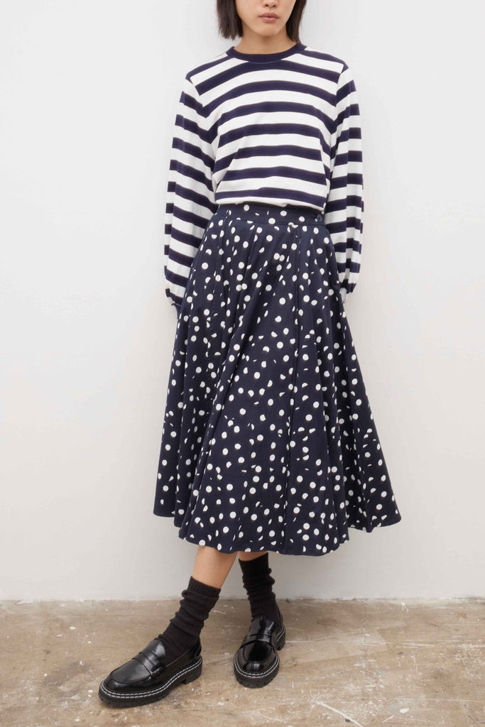 Umbrella Skirt (Black - White Dots) - Kowtow