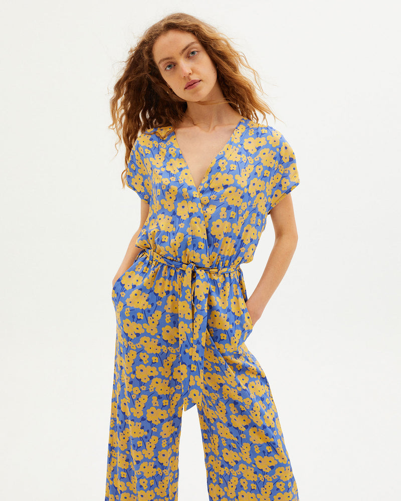 Bloom Nitta Jumpsuit (Indigo/Multi) - Thinking MU