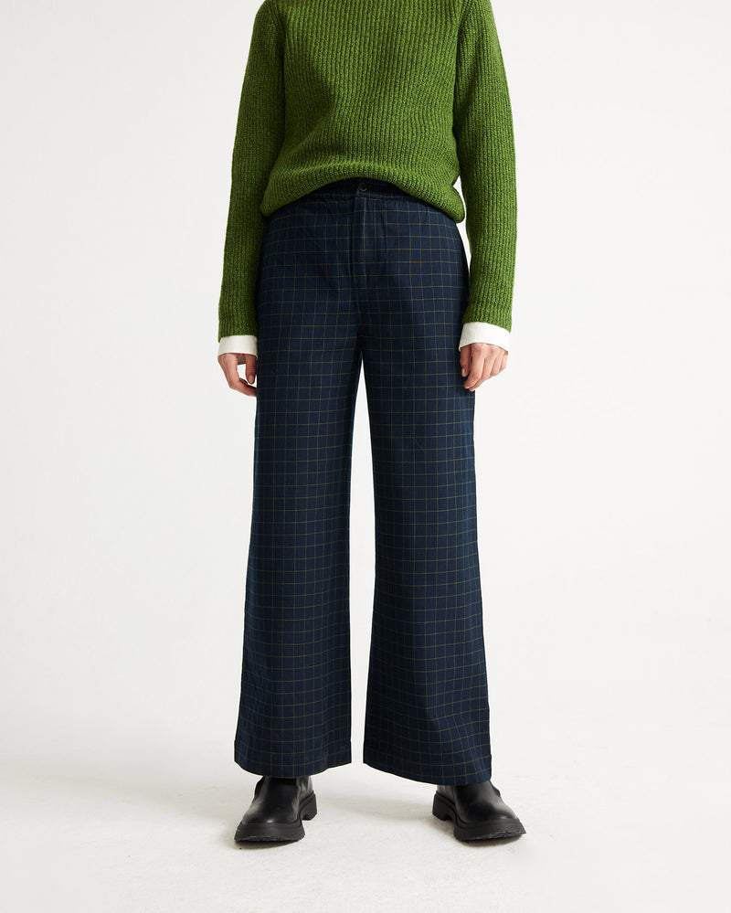 Maia Pants (Navy Checks) - Thinking MU