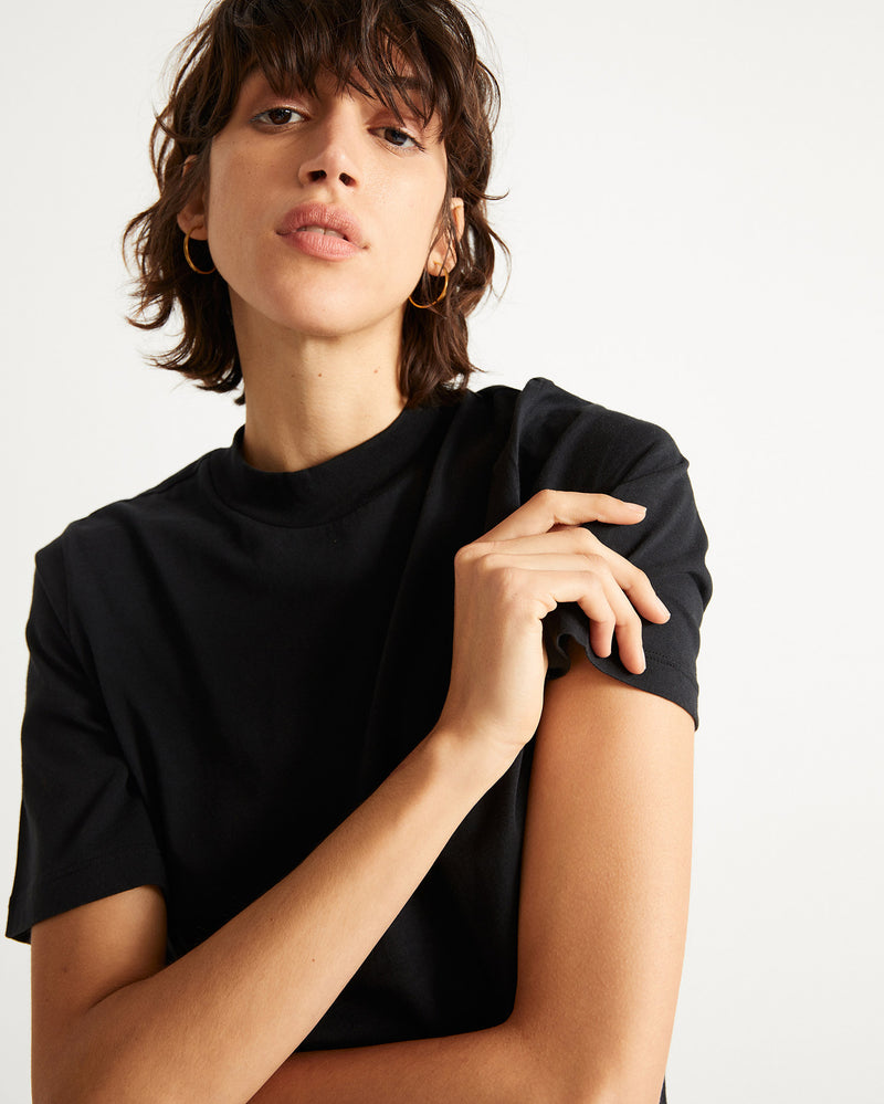 Basic Mock T-shirt (Black) - Thinking MU