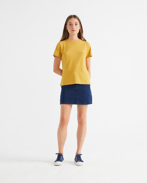 Hemp Juno T-Shirt (Mustard) - Thinking MU